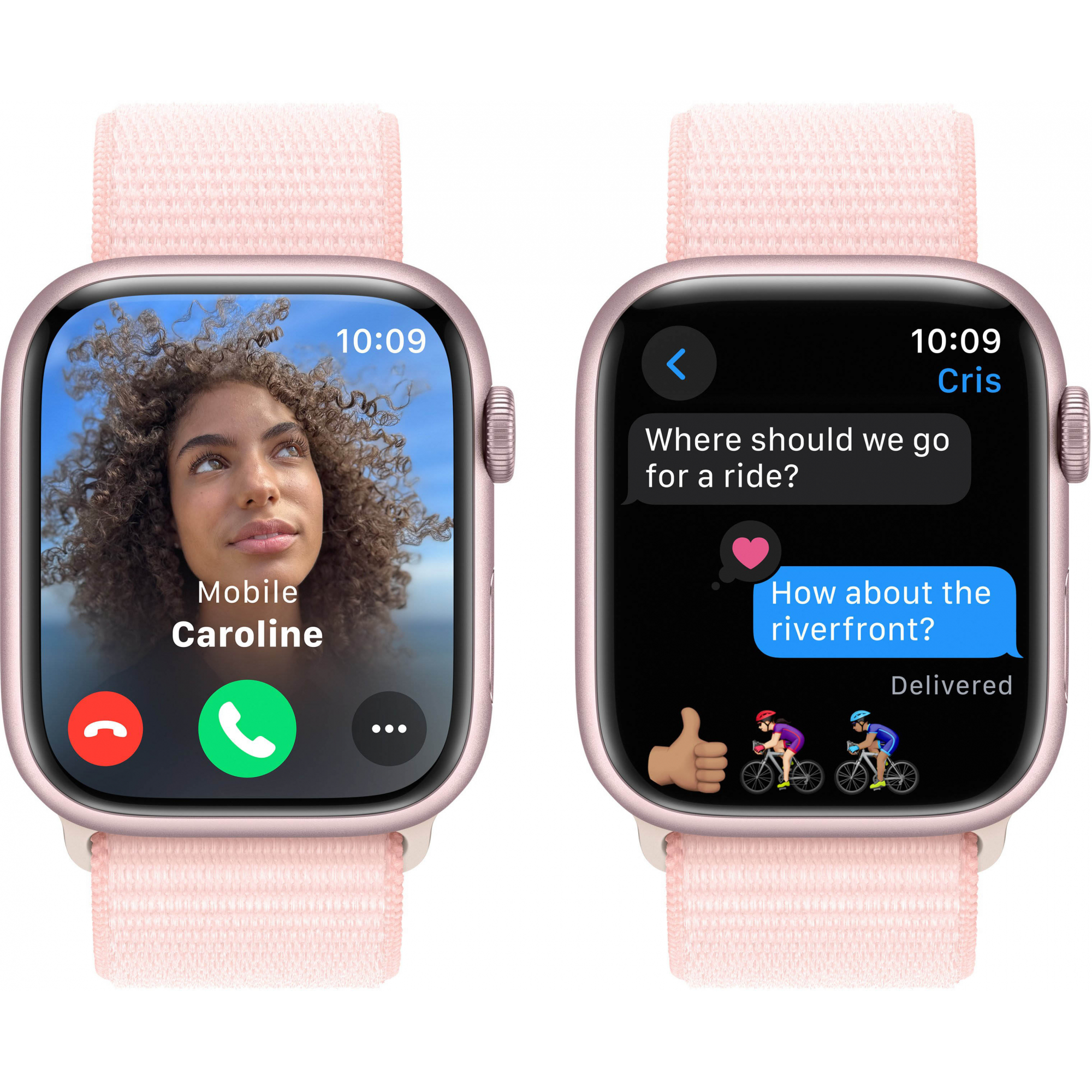 Apple Watch Series 9 GPS 45mm Pink Aluminum Case with Light Pink Sport Loop