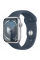 Apple Watch Series 9 45mm GPS Silver Aluminum Case with Storm Blue Sport Band (M/L)