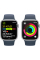 Apple Watch Series 9 45mm GPS Silver Aluminum Case with Storm Blue Sport Band (M/L)