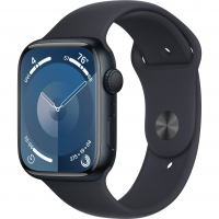 Apple Watch Series 9 45mm GPS Midnight Aluminum Case with Midnight Sport Band (S/M)