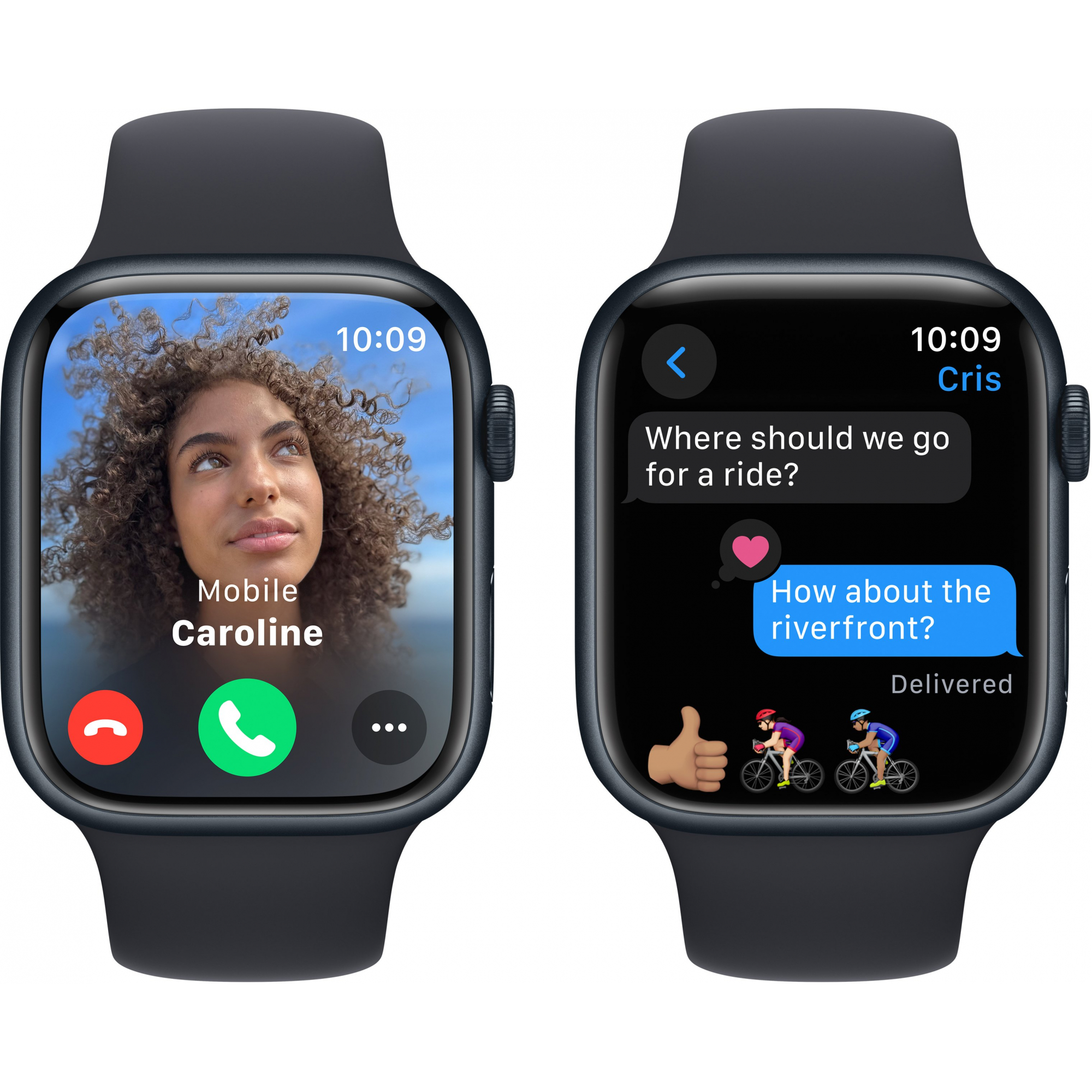 Apple Watch Series 9 45mm GPS Midnight Aluminum Case with Midnight Sport Band (S/M)