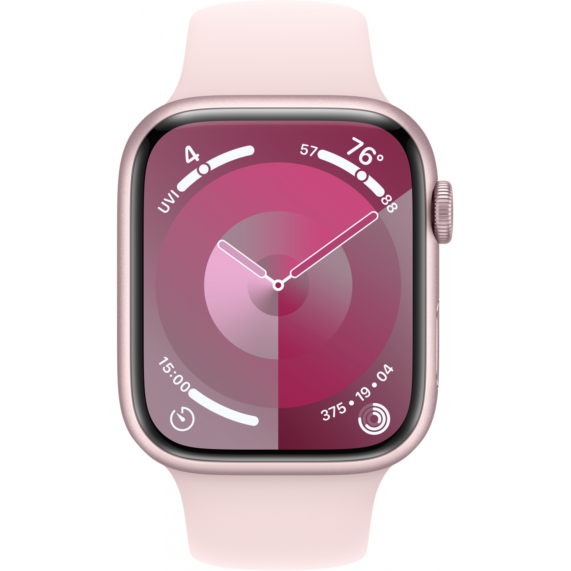 Apple Watch Series 9 45mm GPS Pink Aluminum Case with Light Pink Sport Band (M/L)