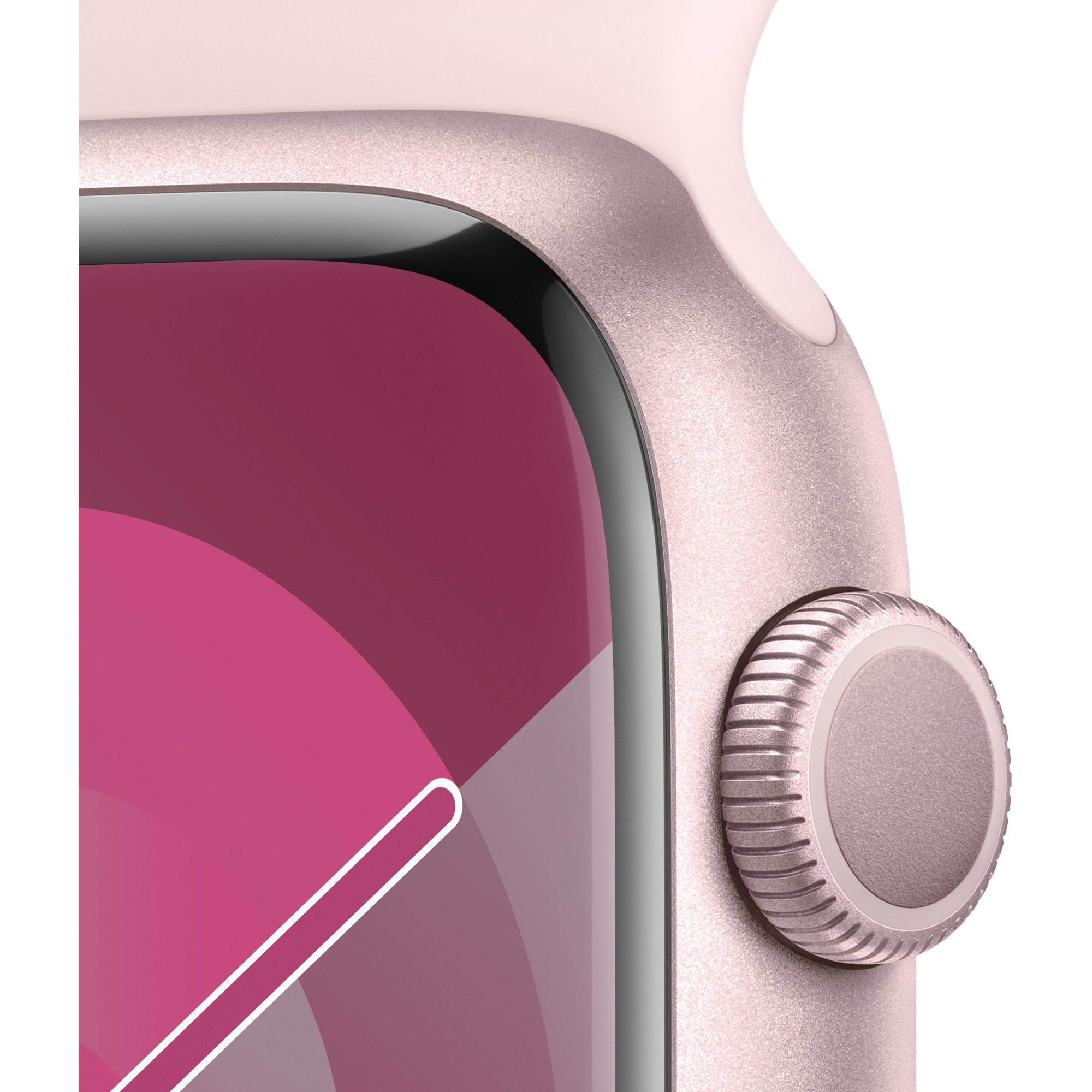 Apple Watch Series 9 45mm GPS Pink Aluminum Case with Light Pink Sport Band (M/L)