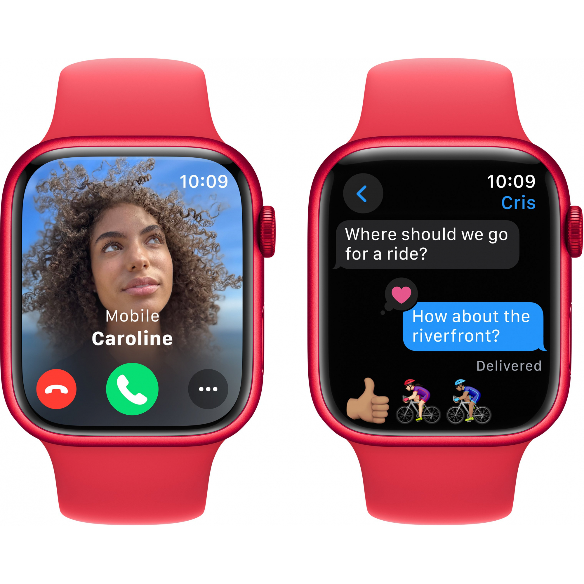 Apple Watch Series 9 45mm GPS (PRODUCT)RED Aluminum Case with Red Sport Band (S/M)