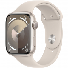Apple Watch Series 9 45mm GPS Starlight Aluminum Case with Starlight Sport Band (S/M)