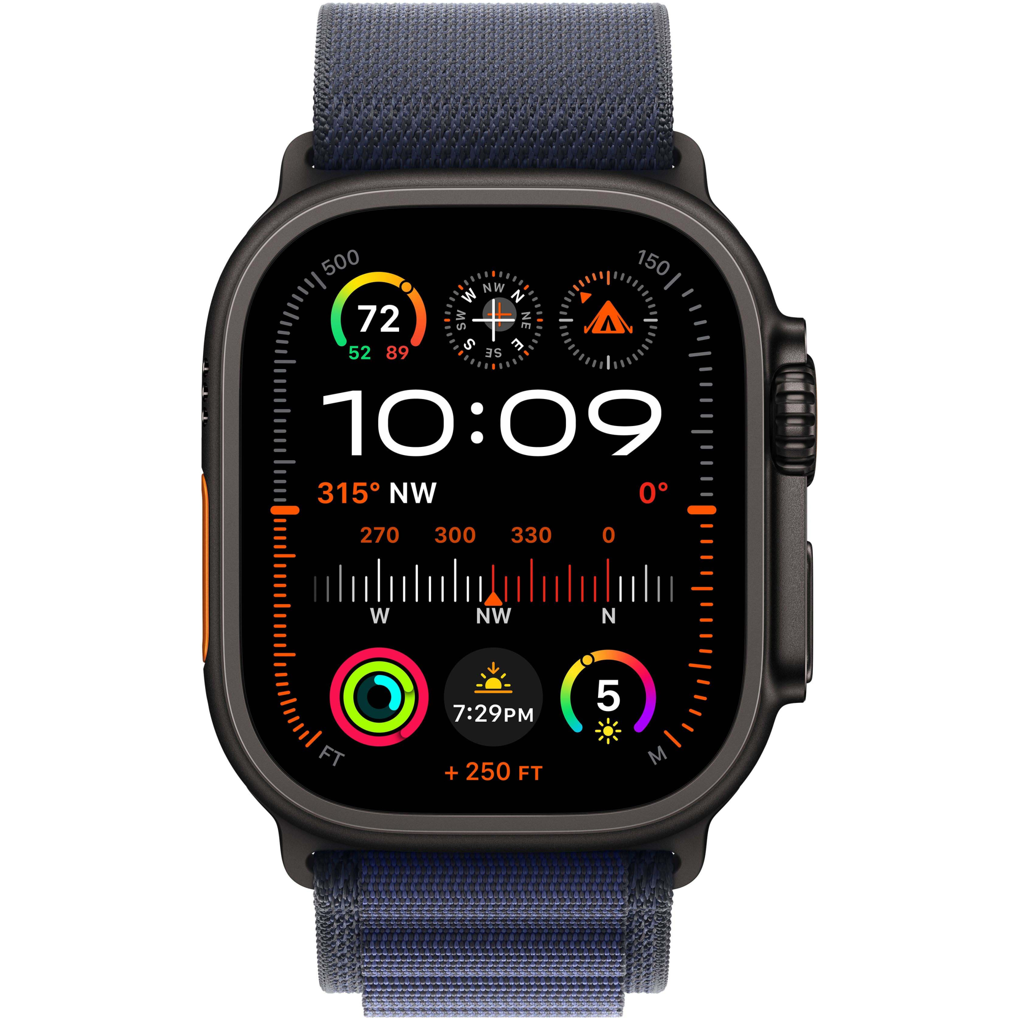 Apple Watch Ultra 2 49mm Black Titanium Case with Navy Alpine Loop (Small) 2024
