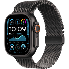 Apple Watch Ultra 2 49mm Black Titanium Case with Black Titanium Milanese Loop (Medium) 2024
