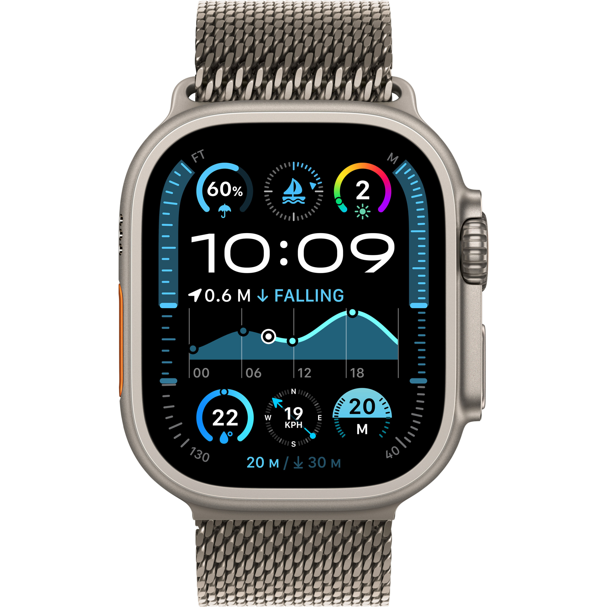 Apple Watch Ultra 2 49mm Natural Titanium Case with Natural Titanium Milanese Loop (Small) 2024