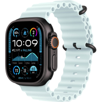 Apple Watch Ultra 2 49mm Black Titanium Case with Ice Blue Ocean Band 2024