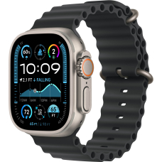 Apple Watch Ultra 2 49mm Natural Titanium Case with Black Ocean Band 2024