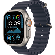 Apple Watch Ultra 2 49mm Natural Titanium Case with Navy Ocean Band 2024