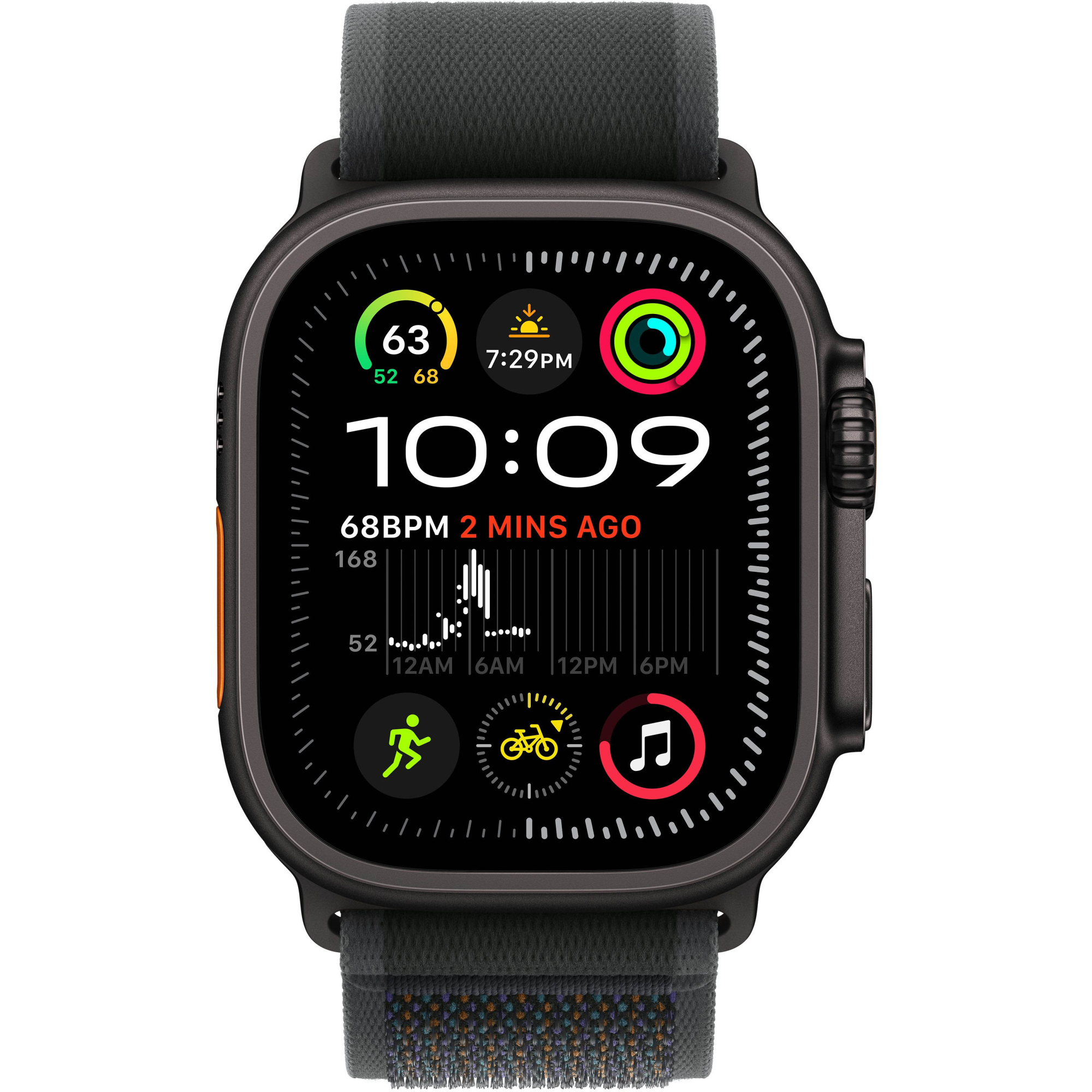 Apple Watch Ultra 2 49mm Black Titanium Case with Black Trail Loop S/M 2024