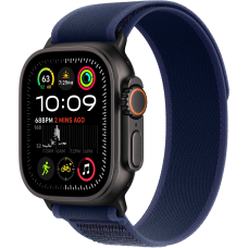 Apple Watch Ultra 2 49mm Black Titanium Case with Blue Trail Loop S/M 2024