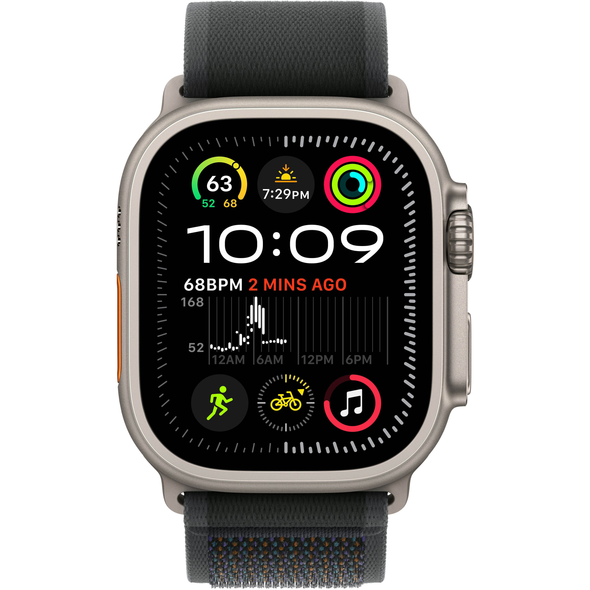 Apple Watch Ultra 2 49mm Natural Titanium Case with Black Trail Loop M/L 2024