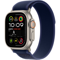Apple Watch Ultra 2 49mm Natural Titanium Case with Blue Trail Loop S/M 2024