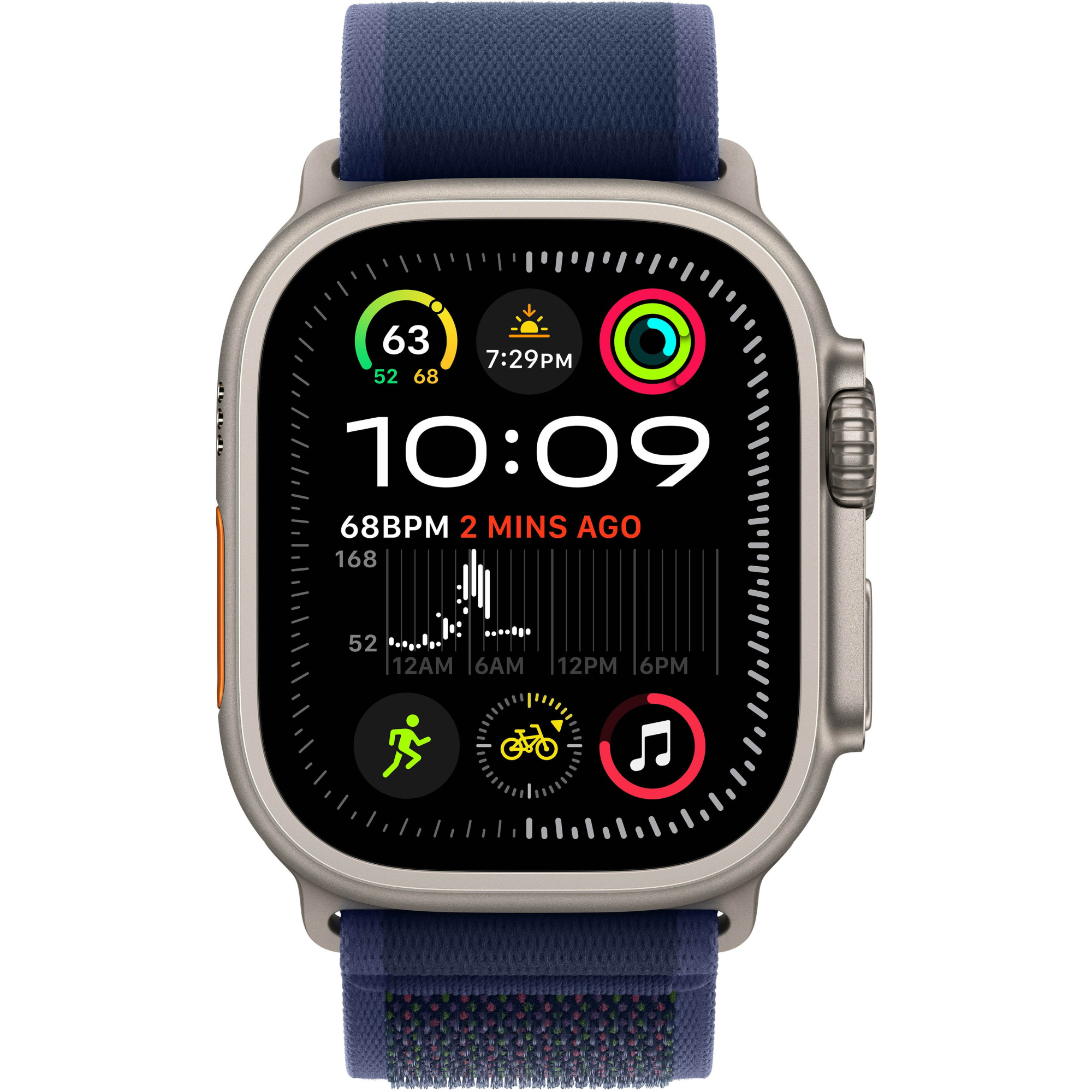 Apple Watch Ultra 2 49mm Natural Titanium Case with Blue Trail Loop S/M 2024