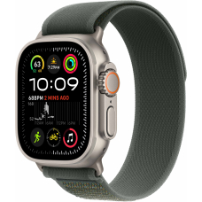 Apple Watch Ultra 2 49mm Natural Titanium Case with Green Trail Loop S/M 2024