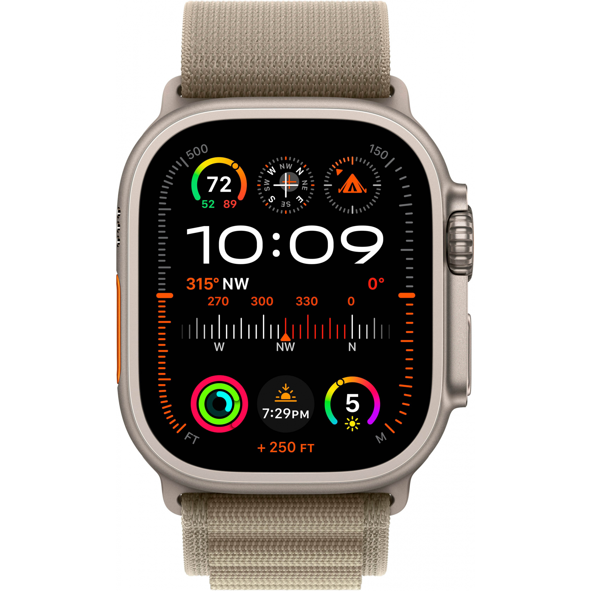 Apple Watch Ultra 2 49mm Titanium Case with Olive Alpine Loop (Small)