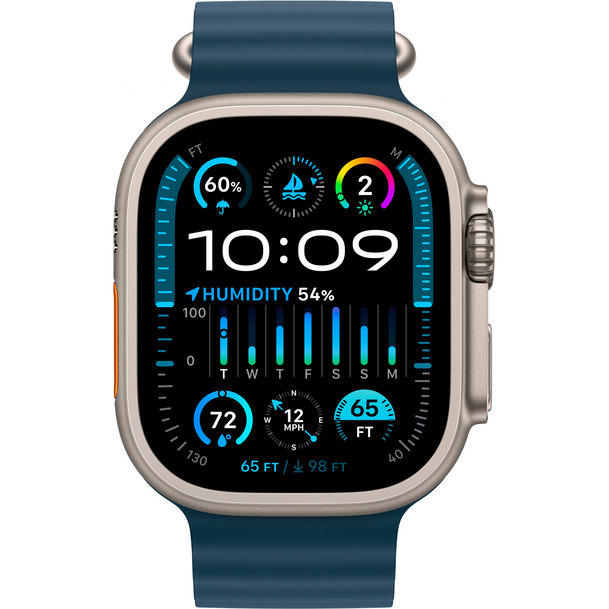 Apple Watch Ultra 2 49mm Titanium Case with Blue Ocean Band