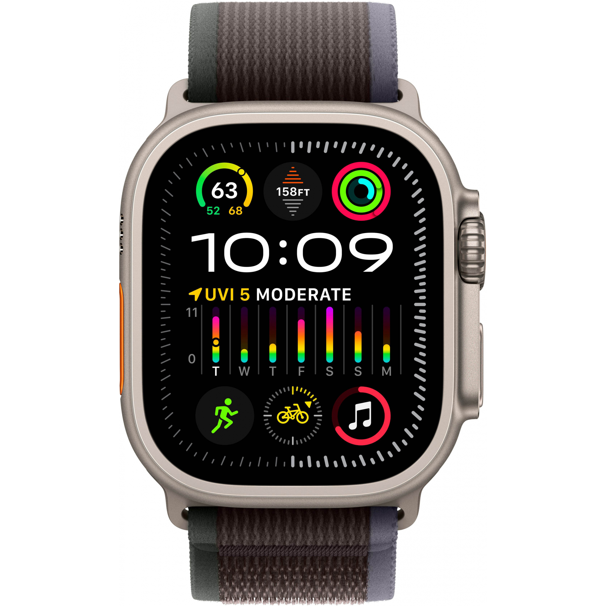Apple Watch Ultra 2 49mm Titanium Case with Blue/Black Trail Loop (S/M)
