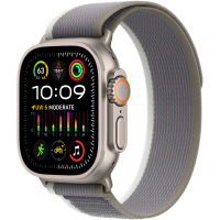 Apple Watch Ultra 2 49mm Titanium Case with Green/Gray Trail Loop (M/L)
