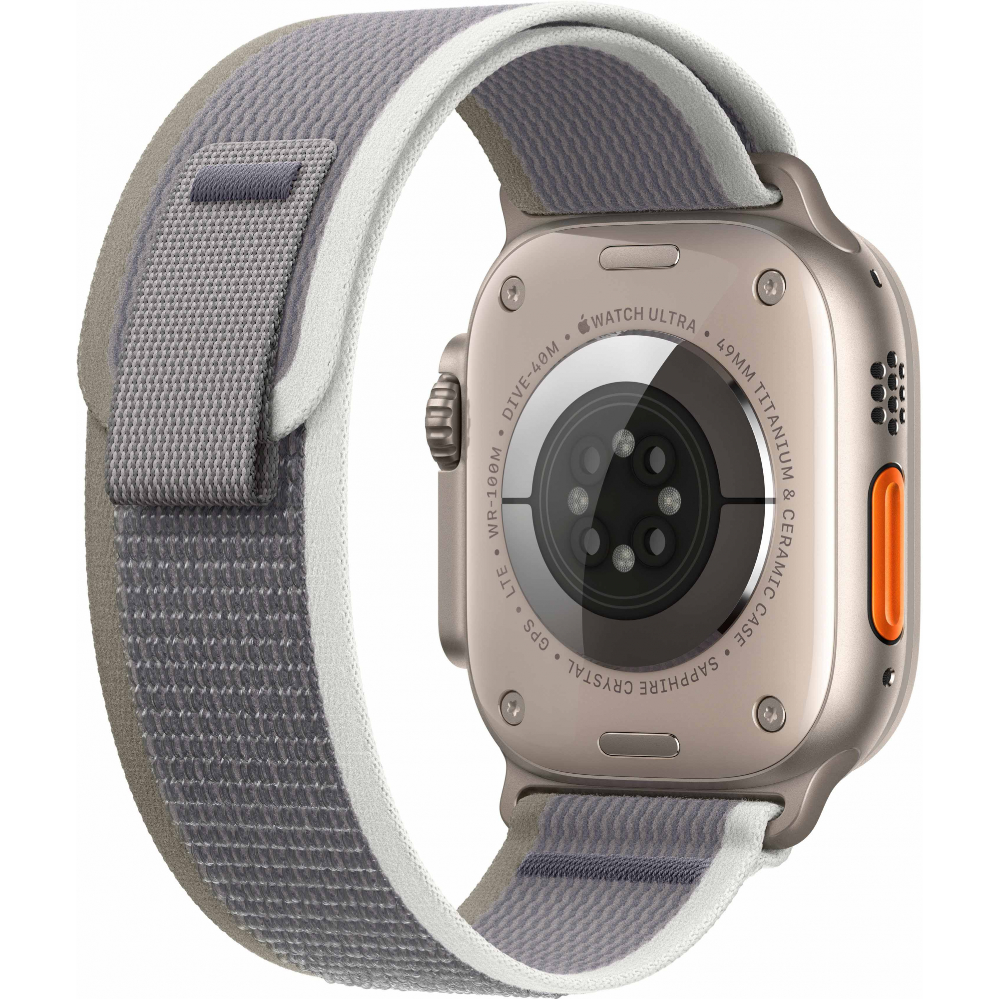 Apple Watch Ultra 2 49mm Titanium Case with Green/Gray Trail Loop (M/L)