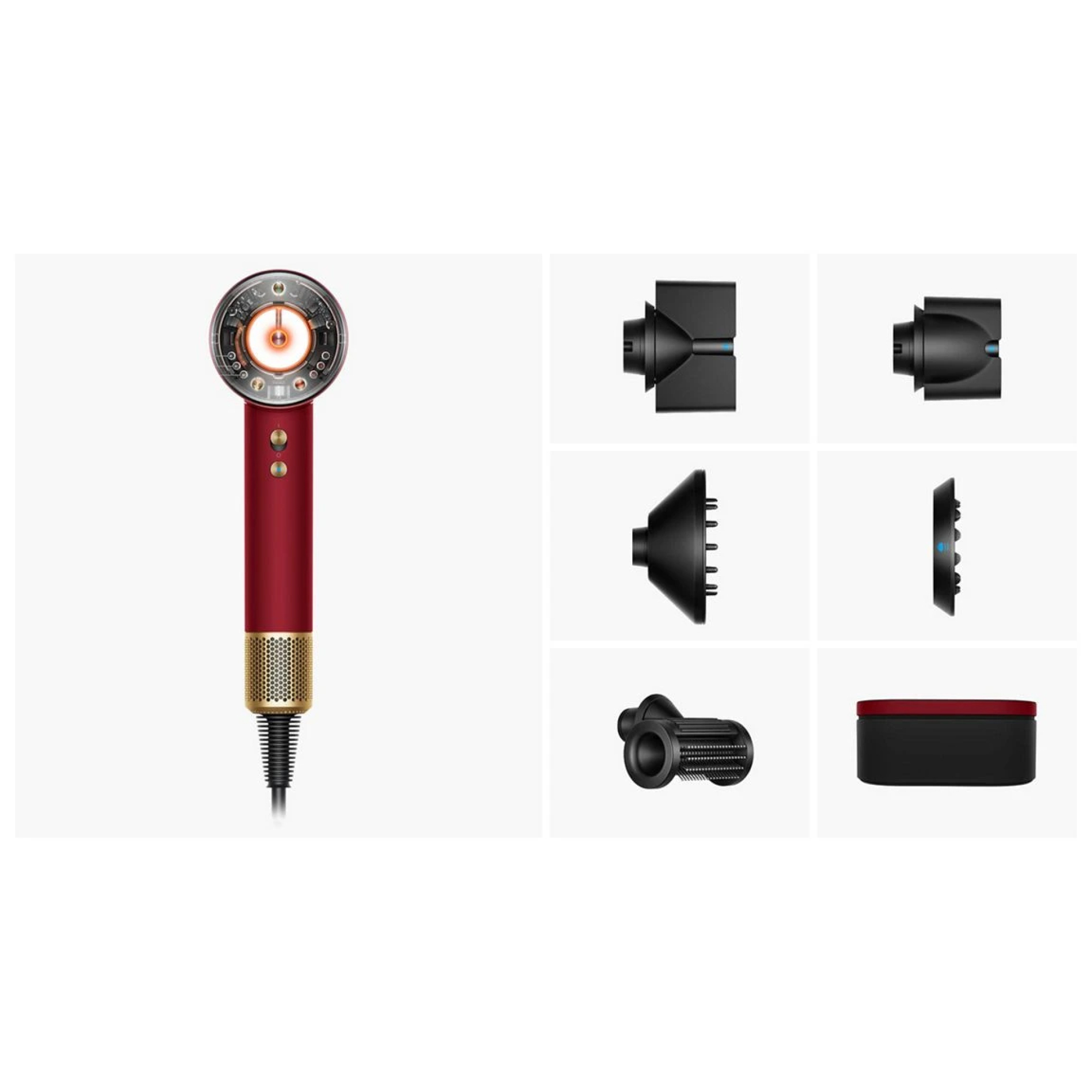 Фен для волосся Dyson Supersonic HD16 Nural Straight+Wavy (Velvet Red/Gold)