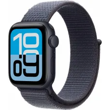 Apple Watch SE 3 GPS, 44mm Midnight Aluminum Case with Anchor Blue Sport Loop