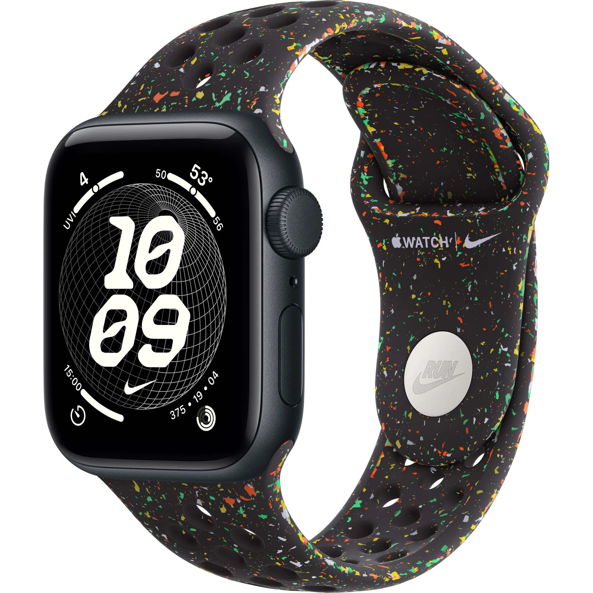 Apple Watch SE 3 GPS, 44mm Midnight Aluminum Case with Midnight Black Nike Sport Band (M/L)