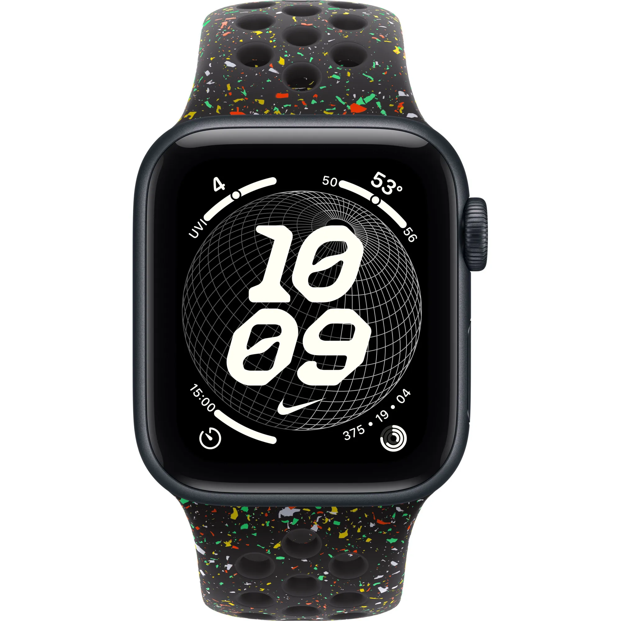 Apple Watch SE 3 GPS, 44mm Midnight Aluminum Case with Midnight Black Nike Sport Band (M/L)