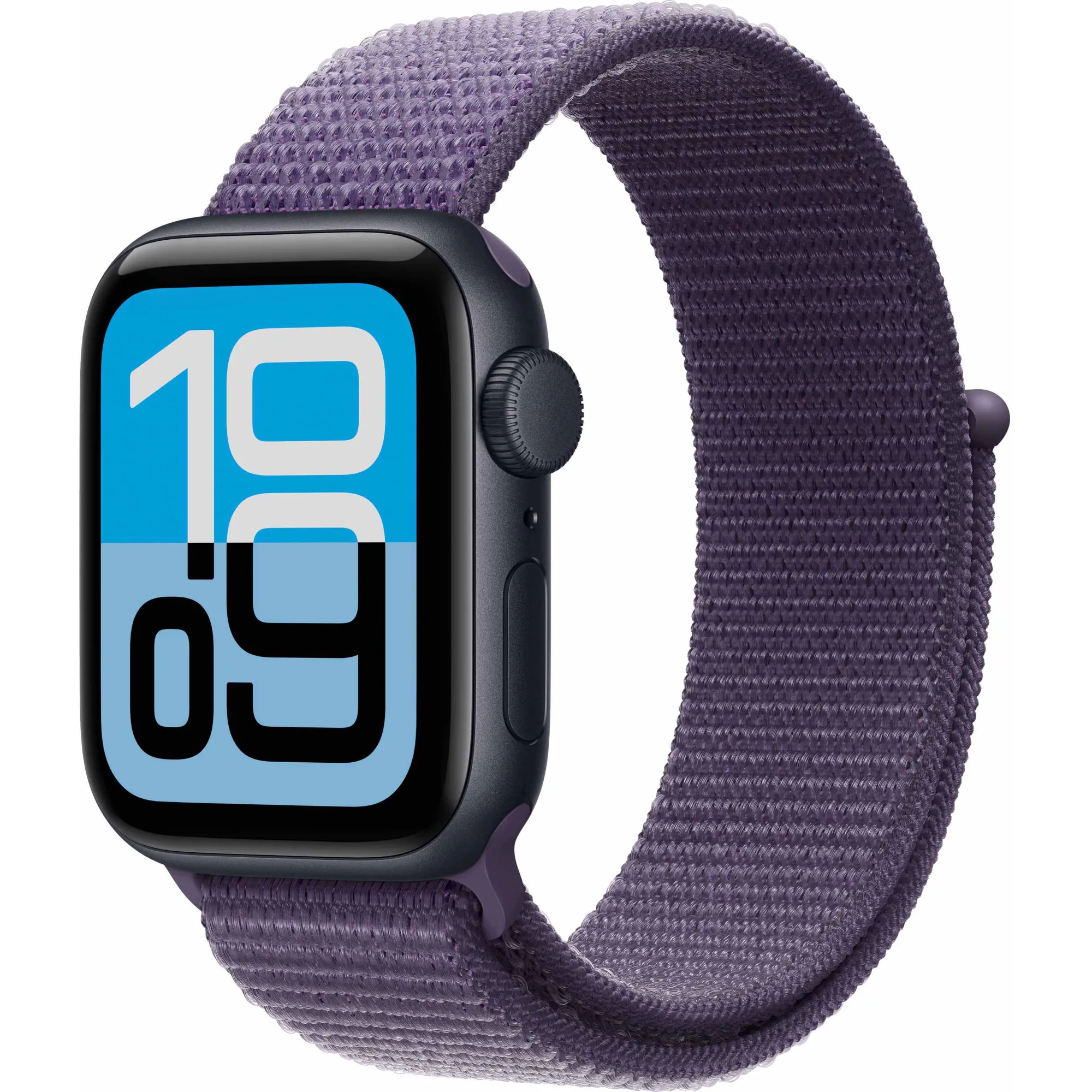 Apple Watch SE 3 GPS, 44mm Midnight Aluminum Case with Purple Fog Sport Loop