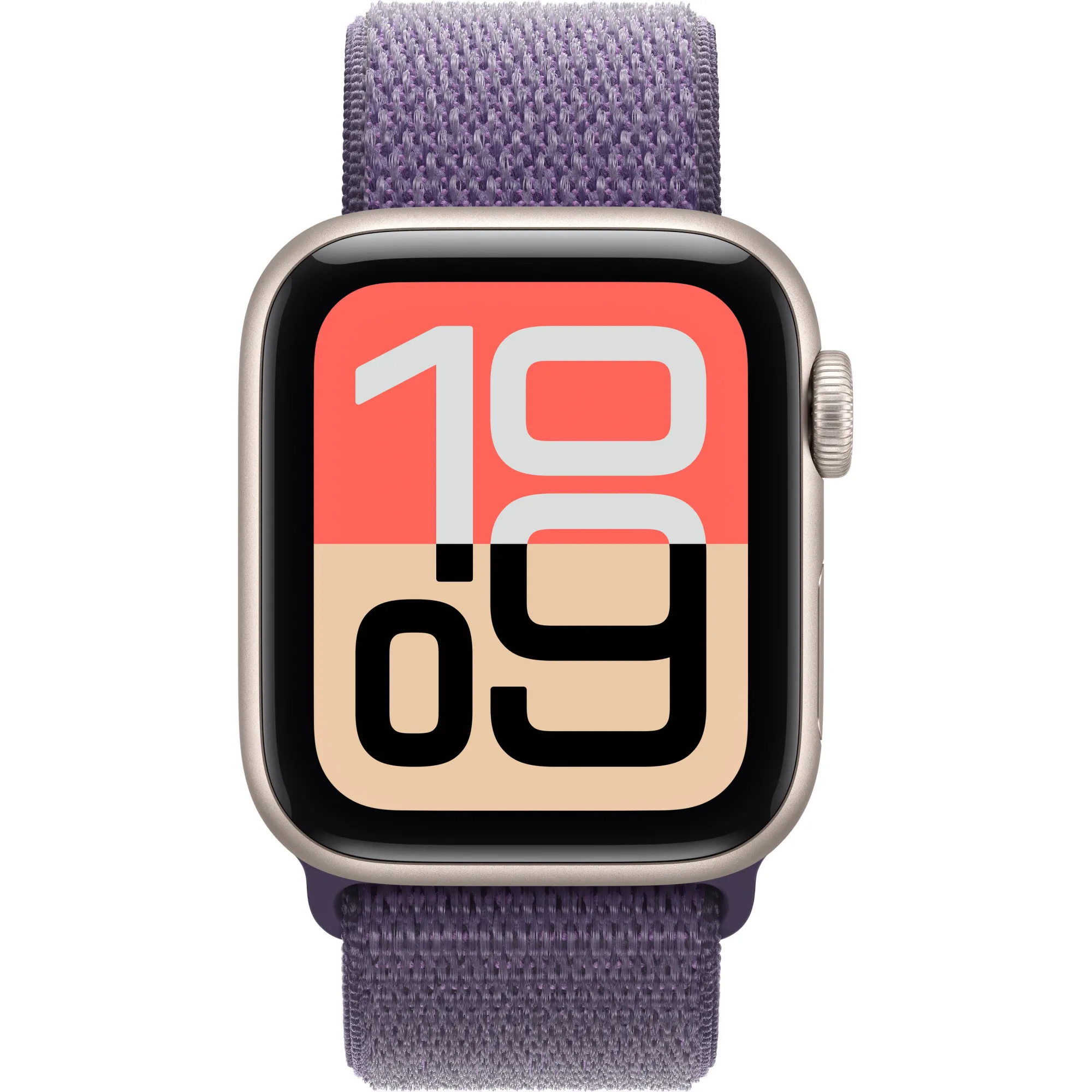 Apple Watch SE 3 GPS, 44mm Starlight Aluminum Case with Purple Fog Sport Loop