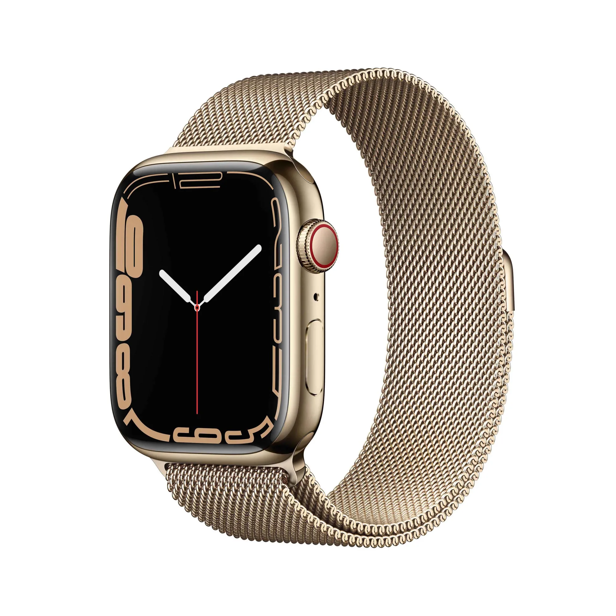 Apple Watch Series 7 GPS + Cellular, 45mm Gold Stainless Steel Case with Milanese Loop Gold
