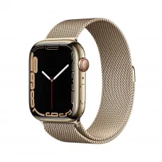 Apple Watch Series 7 GPS + Cellular, 45mm Gold Stainless Steel Case with Milanese Loop Gold