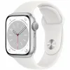 Apple Watch Series 8 41mm Silver Aluminum Case with White Sport Band