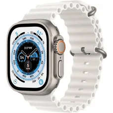 Apple Watch Ultra 49mm Titanium Case with White Ocean Band