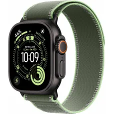 Apple Watch Ultra 3 GPS + Cellular, 49mm Black Titanium Case with Green/Neon Trail Loop - S/M