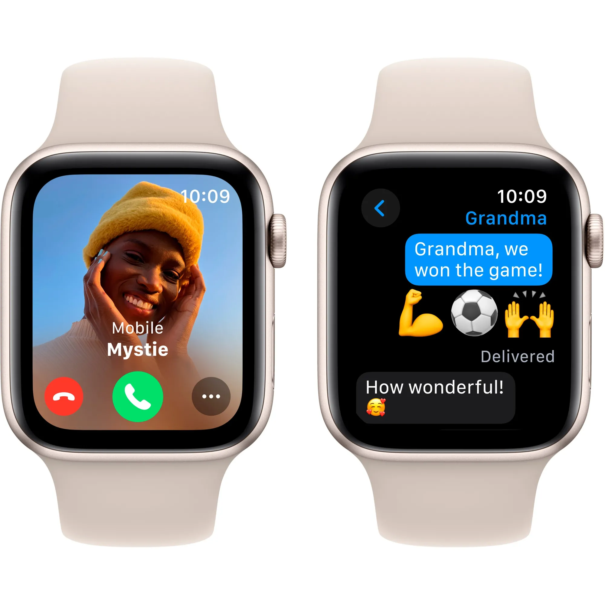 Apple Watch SE 2 2023 44mm GPS Starlight Aluminum Case with Starlight Sport Band - S/M