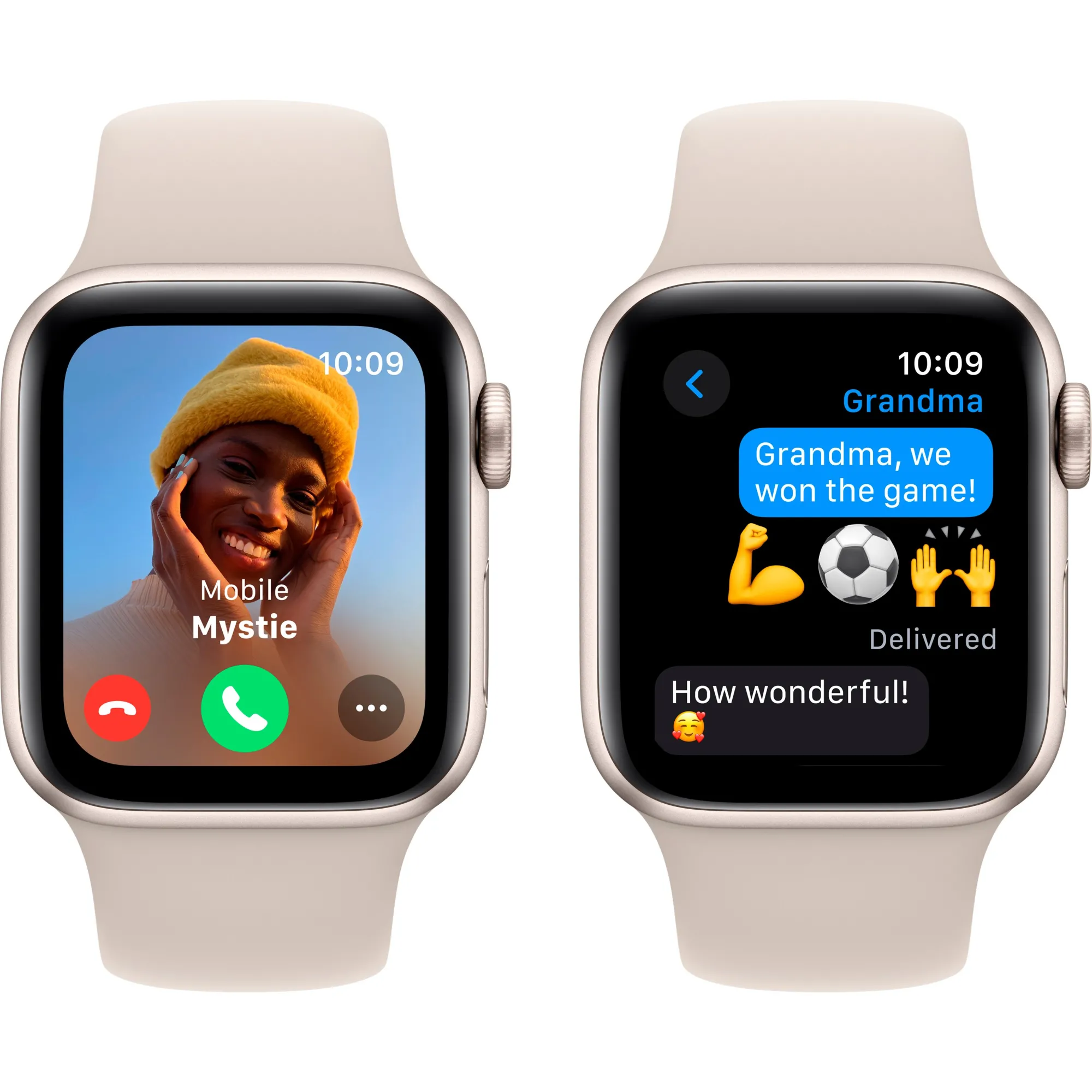 Apple Watch SE 2 2023 40mm GPS+LTE Starlight Aluminum Case with Starlight Sport Band - S/M