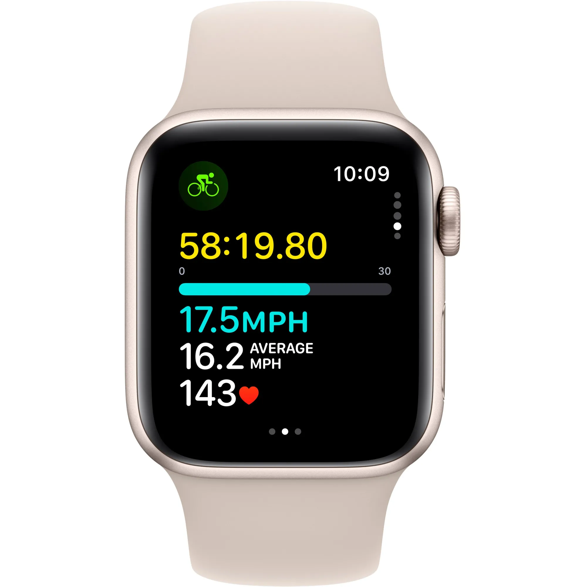 Apple Watch SE 2 2023 40mm GPS+LTE Starlight Aluminum Case with Starlight Sport Band - S/M