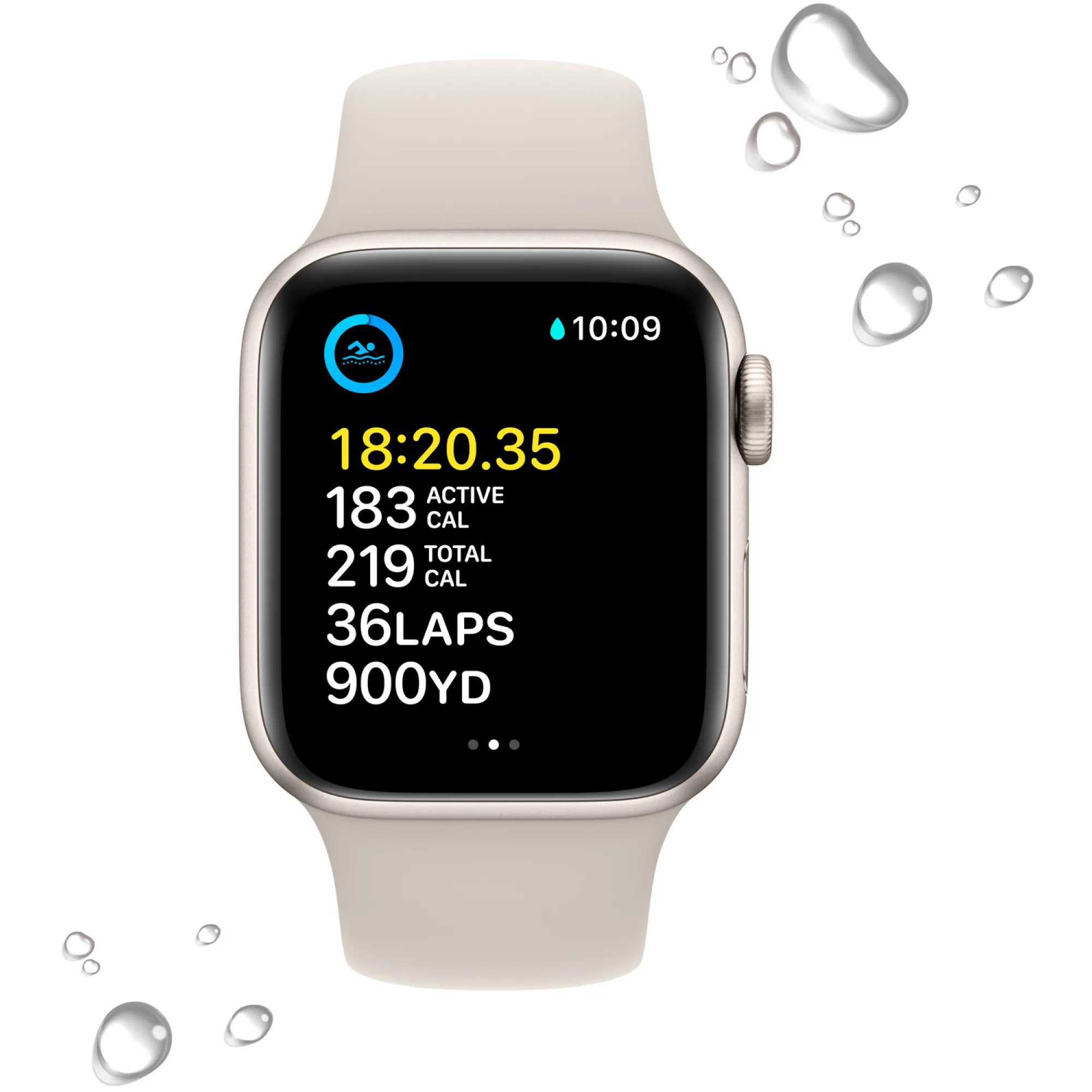 Apple Watch SE 2 2022 40mm Starlight Aluminium Case with Starlight Sport Band S/M