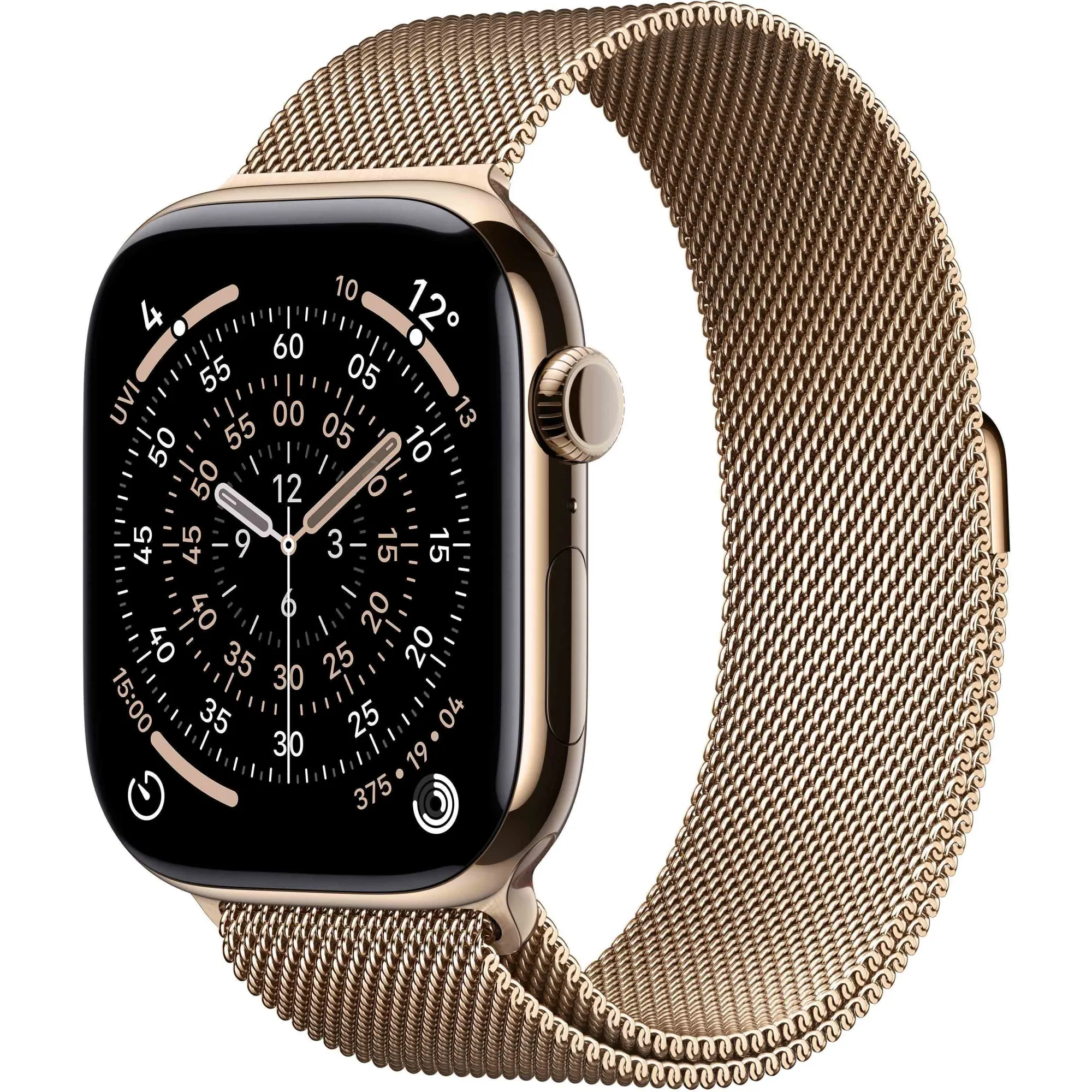 Apple Watch Series 11 46mm Gold Titanium Case with Gold Milanese Loop - M/L
