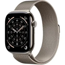 Apple Watch Series 11 46mm Natural Titanium Case with Natural Milanese Loop - S/M
