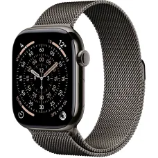 Apple Watch Series 11 46mm Slate Titanium Case with Slate Milanese Loop - S/M