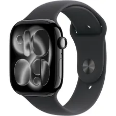 Apple Watch Series 11 GPS, 42mm Jet Black Aluminum Case with Black Sport Band - M/L