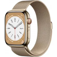 Apple Watch 8 41mm (GPS+LTE) Gold Stainless Steel Case with Gold Milanese Loop