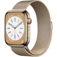 Apple Watch 8 41mm (GPS+LTE) Gold Stainless Steel Case with Gold Milanese Loop