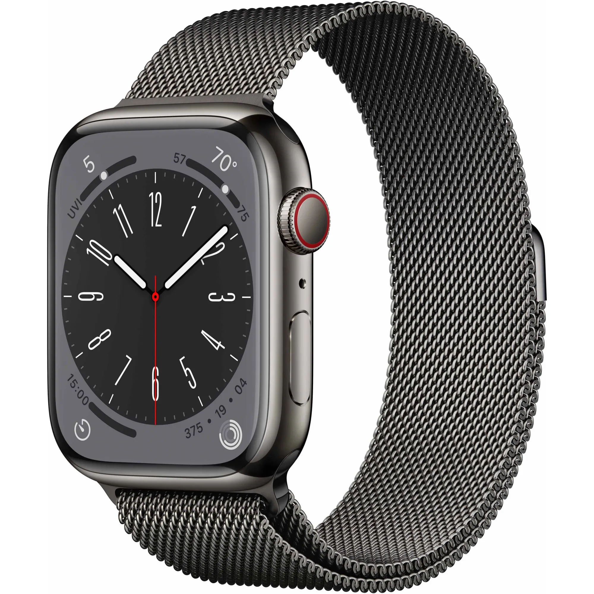 Apple Watch 8 41mm (GPS+LTE) Graphite Stainless Steel Case with Graphite Milanese Loop