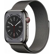 Apple Watch 8 45mm (GPS+LTE) Graphite Stainless Steel Case with Graphite Milanese Loop