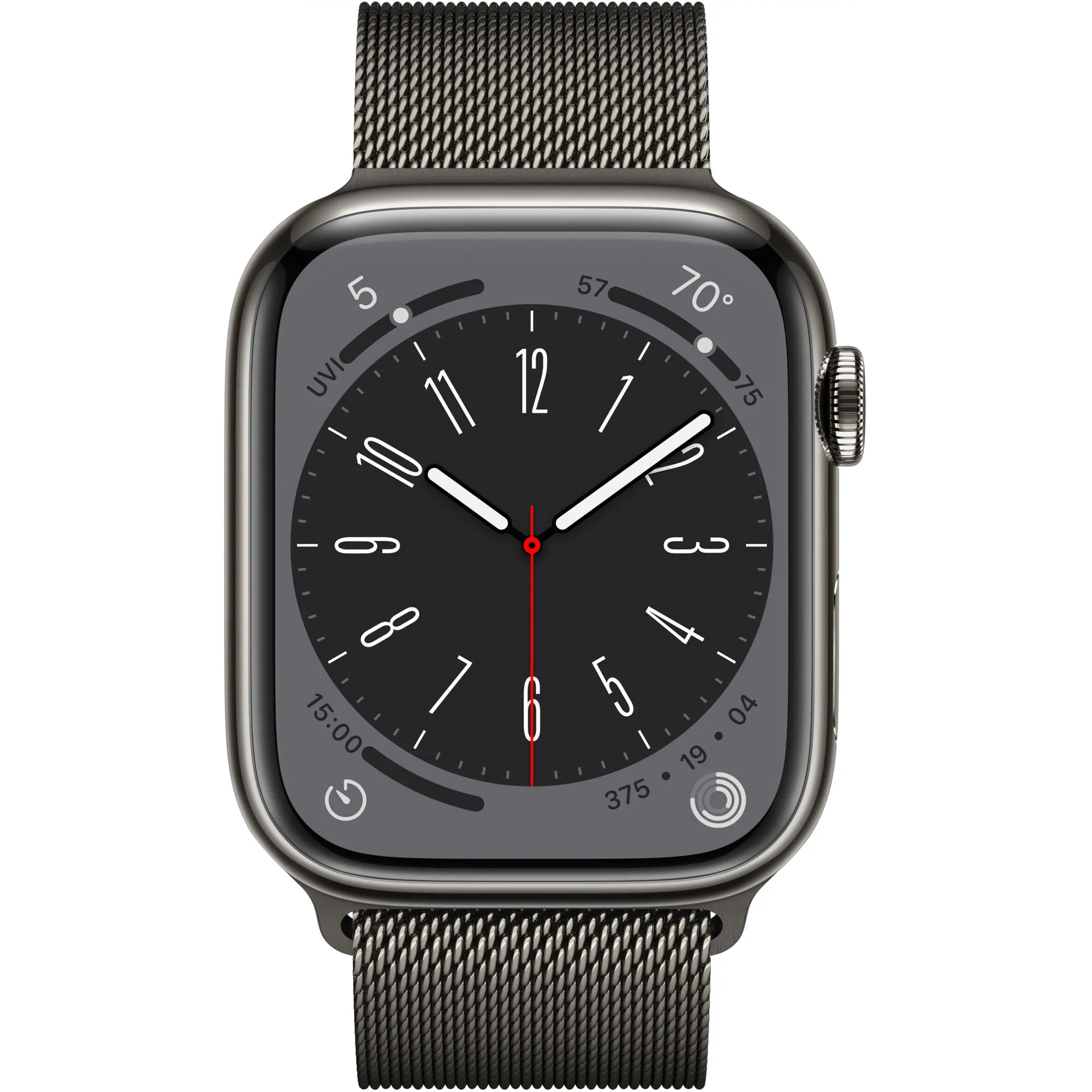 Apple Watch 8 41mm (GPS+LTE) Graphite Stainless Steel Case with Graphite Milanese Loop